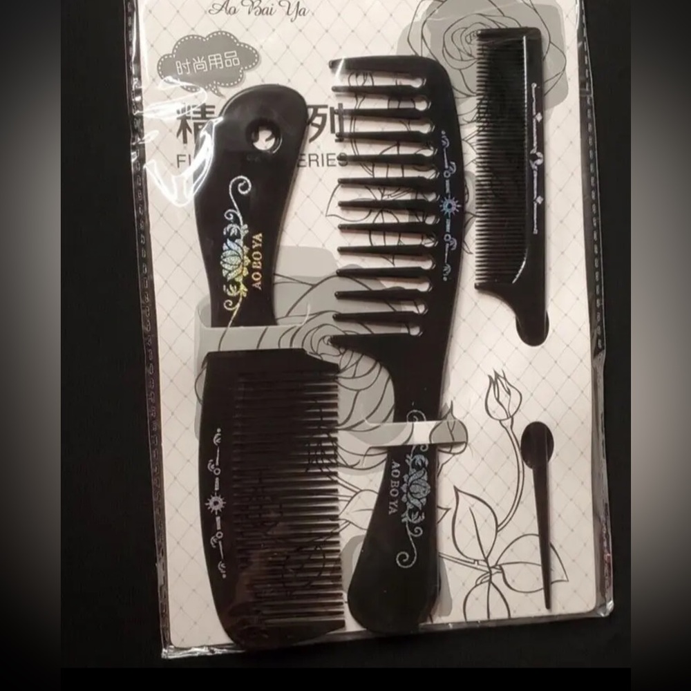 3 Pieces Flat Comb Smooth and Bred Healthy Hair Combs